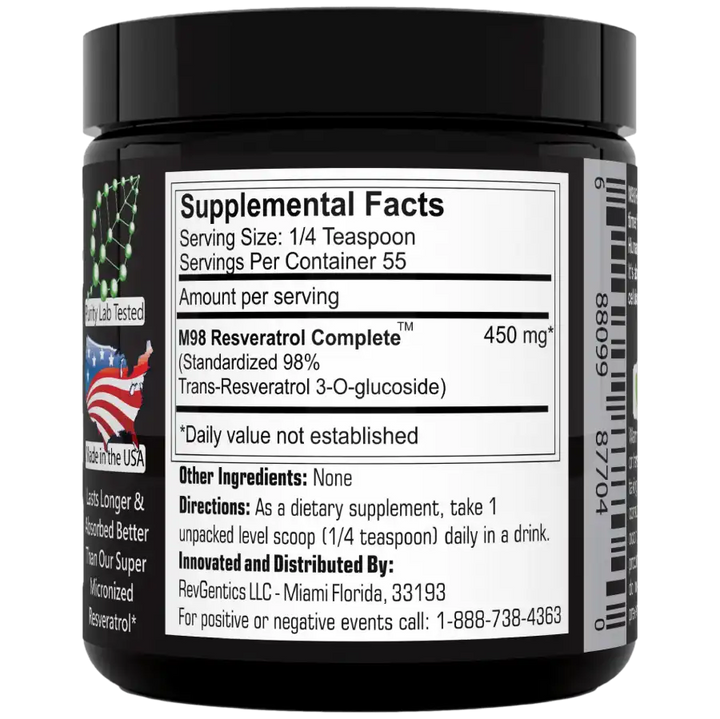 RevGenetics M98 Resveratrol Complete: Better Than Super Micronized m-98-rx_1024x1024_2x-opt Member Products,All Products