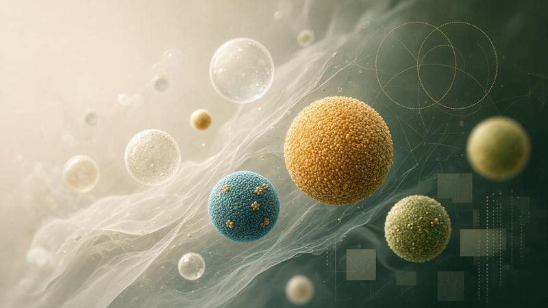 Scientific illustration of lipid particles and composite atherogenic index concepts related to a Chinese longevity-region lipid study, for educational use.