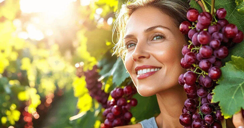 Woman embracing aging gracefully with resveratrol supplements