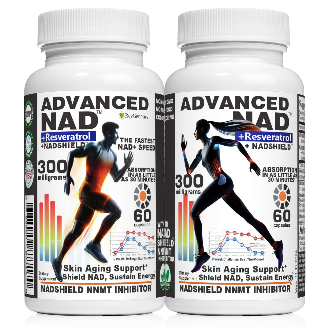RevGenetics Advanced NAD & NADSHIELD - STOP NAD+ Deficiency - NAD Supplement AdvancedNAD300-2 Member Products,All Products