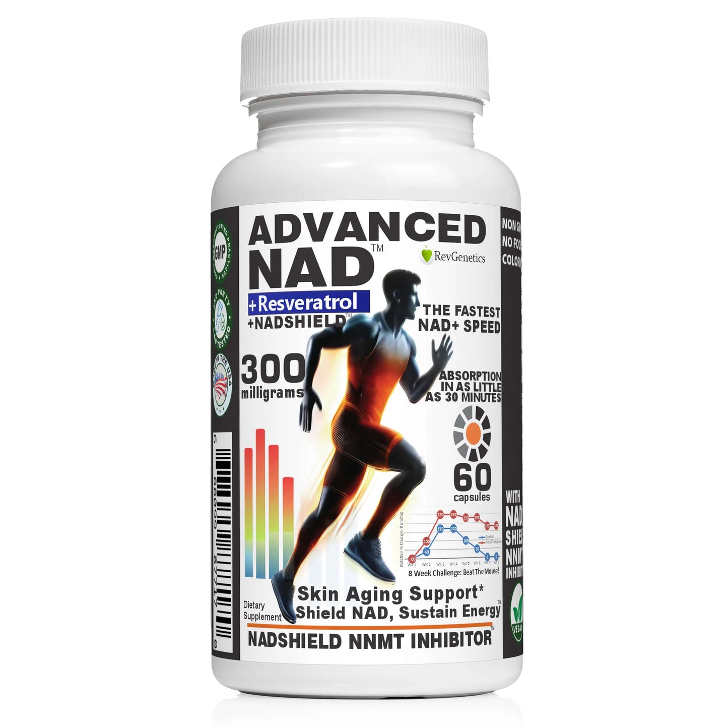 RevGenetics NAD Bundle Supplement: NADShield + Advanced NAD 1000 + Nitro500 Resveratrol, NAD+ Booster, Resveratrol, Anti Aging, NMNRN, NAD Capsules, Longevity AdvancedNAD300-f Member Products,All Products