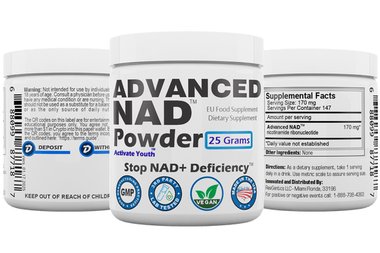 RevGenetics Advanced NAD Supplement Powder- 25 Gram Jar NAD+ Precursor for Cellular Energy & Longevity Support - Made in USA GMP-Certified lab By RevGenetics AdvancedNADPowder-g_2_d97e82e3-1426-4875-8c44-11de4fd3cd65 Member Products,All Products