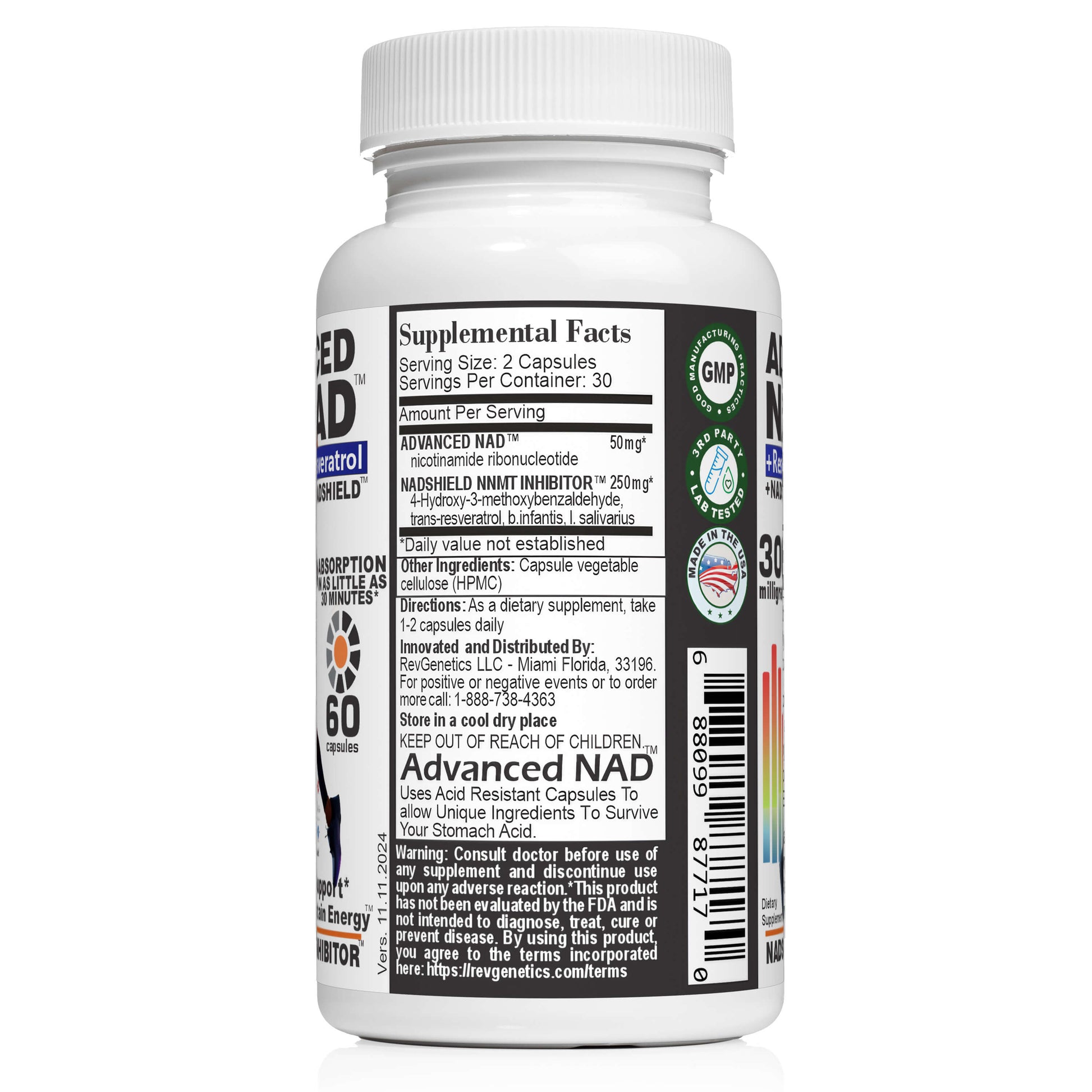 RevGenetics Advanced NAD & NADshield: NNMT Inhibitor for NAD+ Protection and Longevity By RevGenetics Advanced_NAD_300_-_l Member Products,All Products