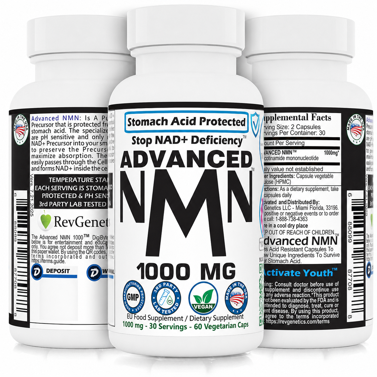 RevGenetics Advanced NMN 1000: High-Purity NAD+ Precursor Supplement - PreOrder Advanced_NMN_1000_Group_-_White Member Products,All Products