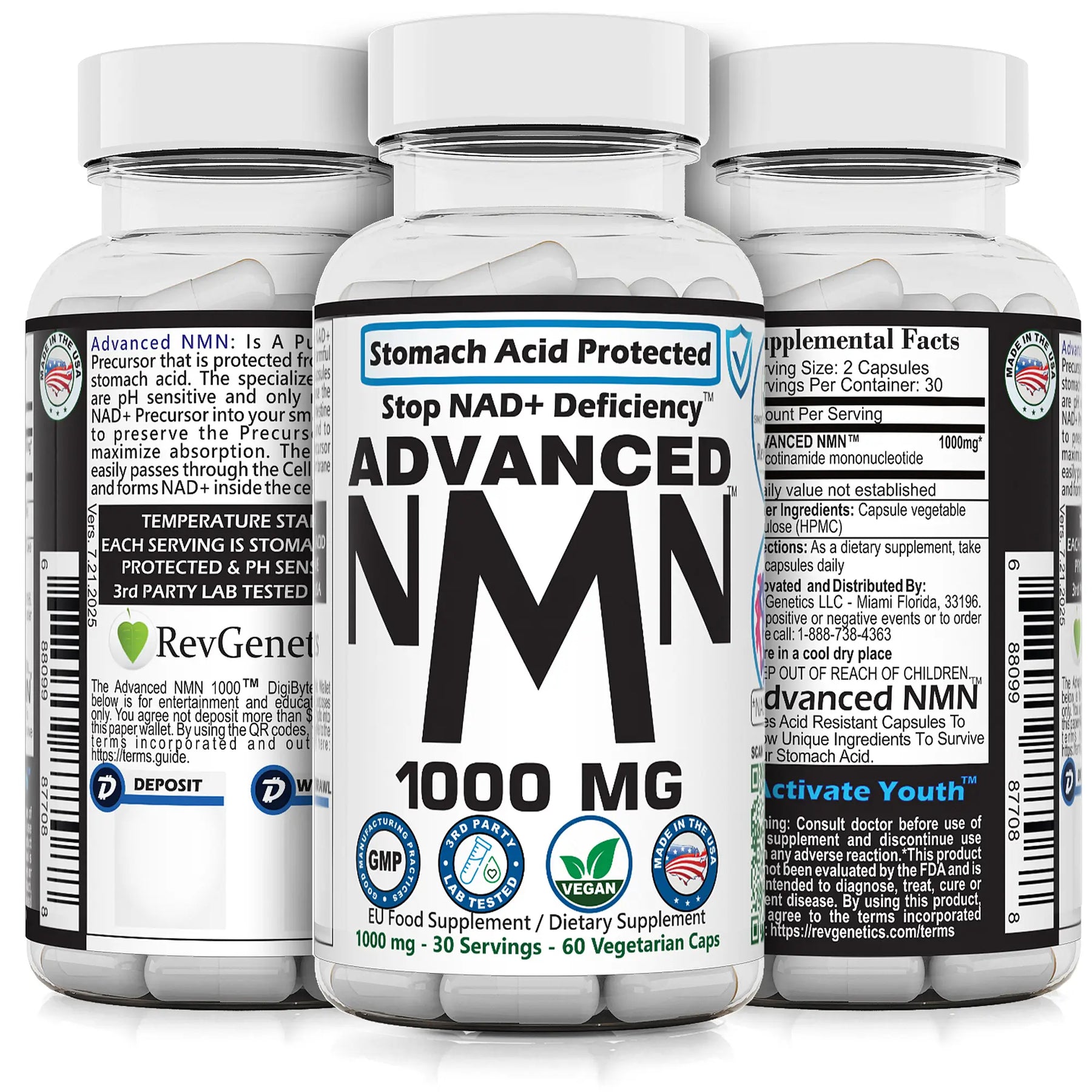 Advanced NMN 1000 - Premium NMN supplement with Nicotinamide Mononucleotide for superior NAD+ support and cellular energy enhancement