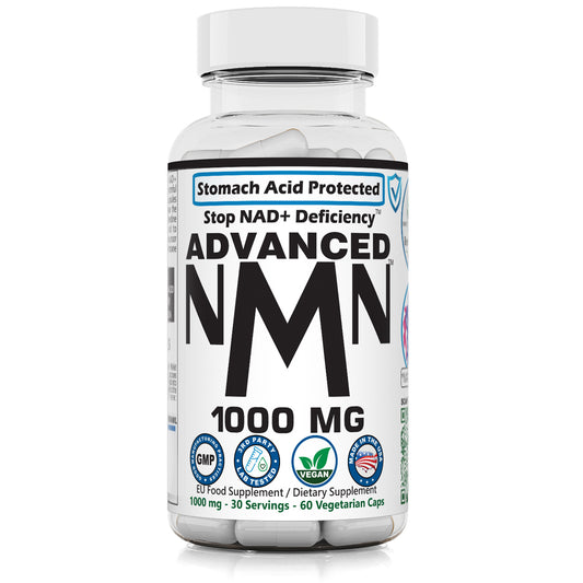 RevGenetics Advanced NMN 1000: NMN Supplement Nicotinamide Mononucleotide Advanced_NMN_1000_nicotinamide_mononucleotide_slc12a8_transporter_nmn_50_off_NAD_Supplement_Booster_one_bottle Member Products,All Products