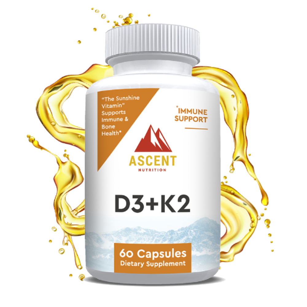 Ascent Nutrition D3 + K2, 60 Capsules, 125 mcg D3 + 100 mcg K2 D3_K2_1000x1000_-Shopify simple
