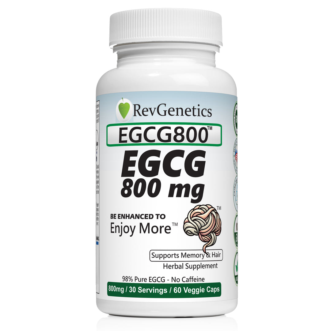 RevGenetics EGCG 800 - 800 mg 98% Pure - No Caffeine - PreOrder Ships Next Week EGCG800-f