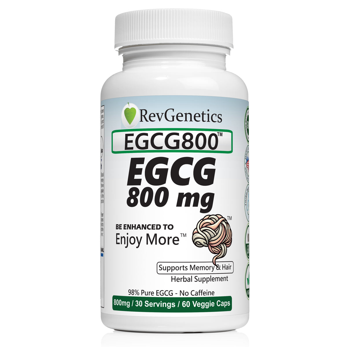 EGCG 800mg Caffeine-Free Green Tea Extract | RevGenetics