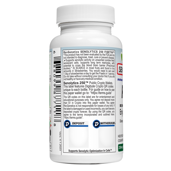 SENOLYTICS 250: Fisetin Supplement 250mg Mind & Lifespan Fisetin-l