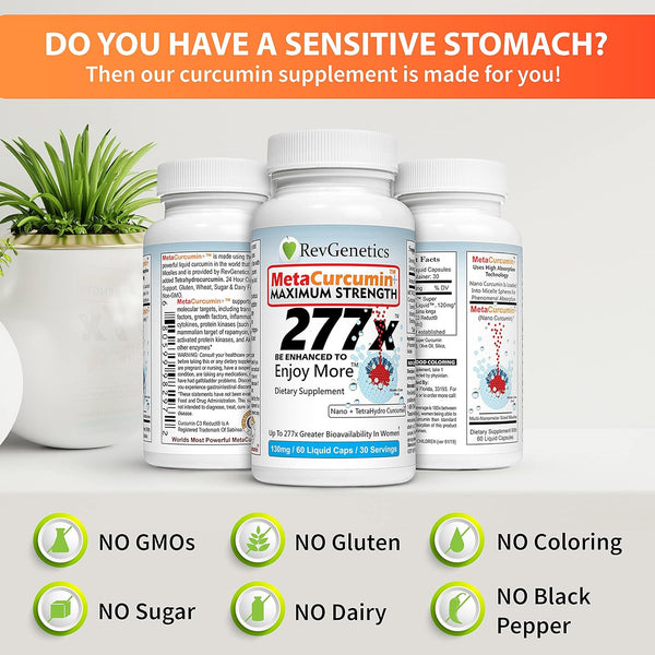 277x of MetaCurcumin Liquid Curcumin Supplement - Nano Super Curcumin Supplement - Better Than 500mg Micronized for Anti-Aging By RevGenetics image 3