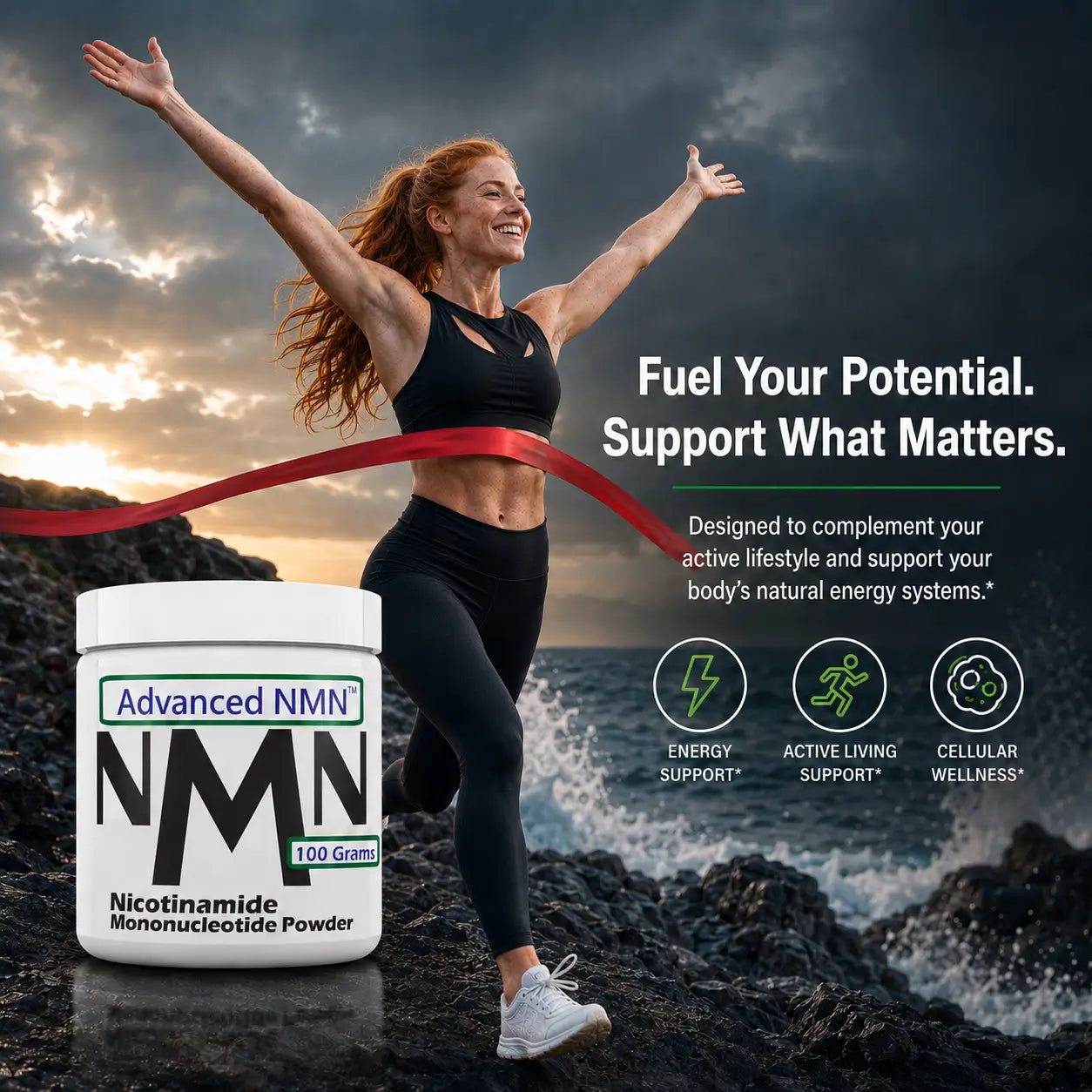 PRESALE: Advanced NMN Supplement Powder- 100 Gram Jar NAD+ Precursor for Cellular Energy & Longevity Support -  Made in USA GMP-Certified lab  By RevGenetics - Ships Mid August