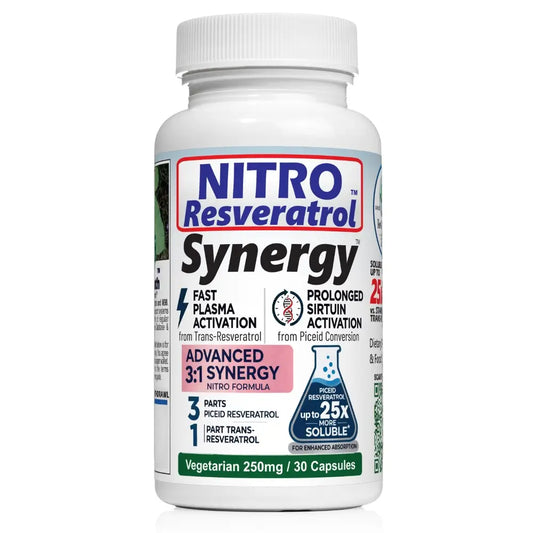 RevGenetics Nitro Synergy 250 Resveratrol Capsules - High Absorption - Pre Order Ships May Nitro250SynergyFrontx1000 Member Products,All Products