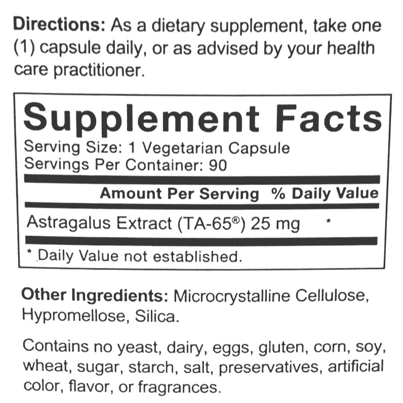 TA-65 Supplement: Cycloastragenol Telomerase Activator