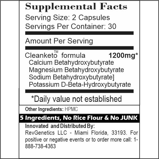 RevGenetics CleanKeto: 4 Types Of Beta-Hydroxybutyrate And No Junk cleanketo-ingredients-edited Discontinued