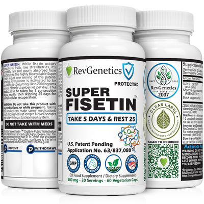 Super Fisetin 500mg Senolytic Supplement with RGBooster1 Technology
