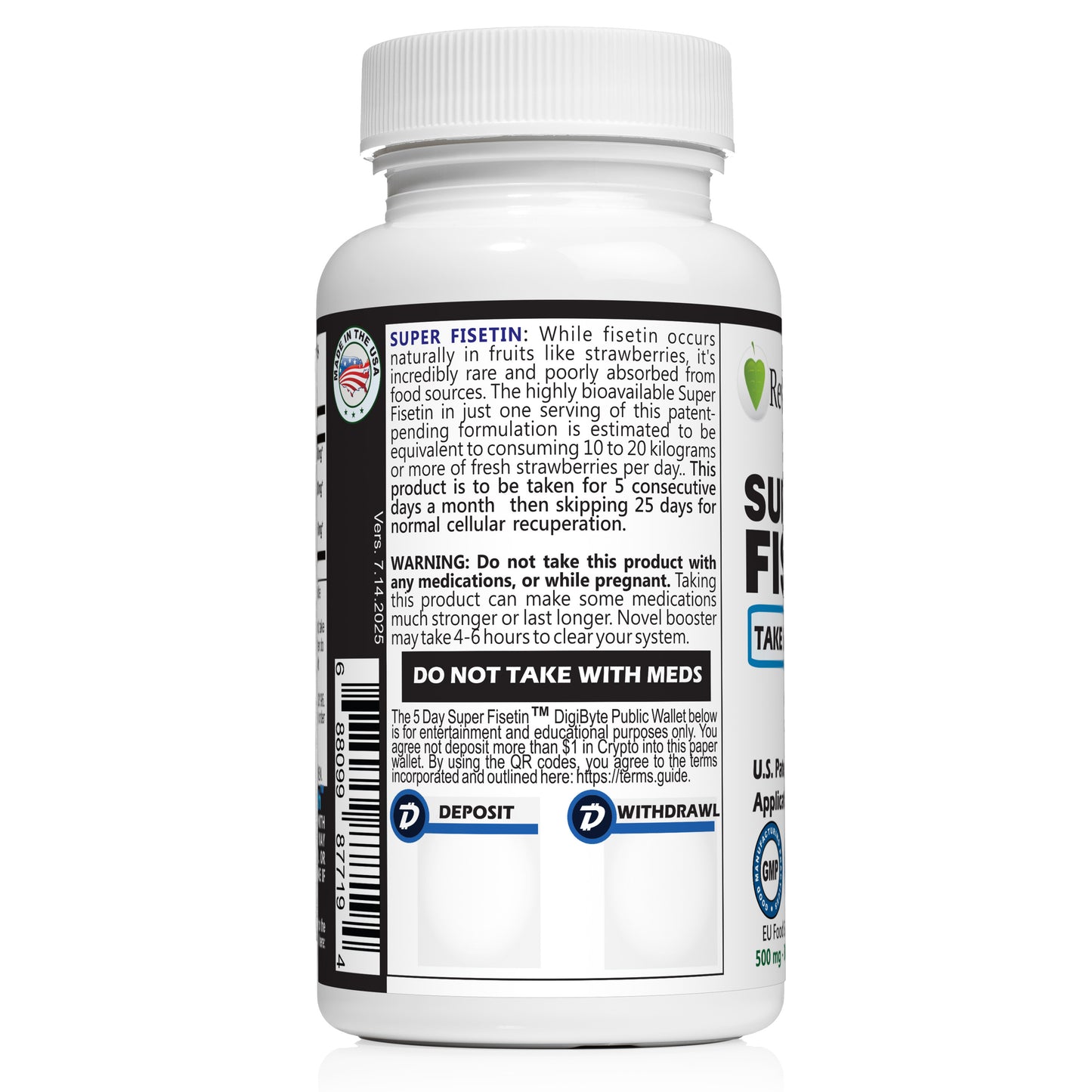 RevGenetics Super Fisetin 500mg - 6 Month Senolytic Supplement - Supports Cellular Health & Longevity - GMP-Certified - Destroy Zombie Cells - For Anti-Aging by RevGenetics super-fisetin-fisetin-capsulesl Member Products,All Products
