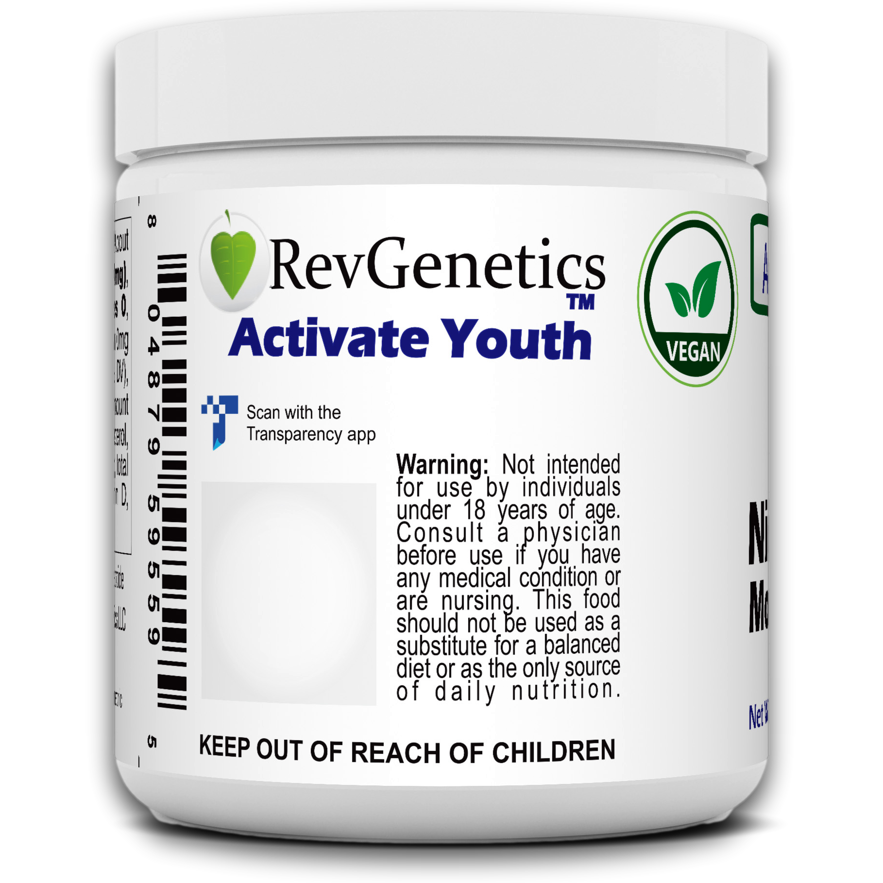 RevGenetics Advanced NMN Supplement Powder- 25 Gram Jar NAD+ Precursor for Cellular Energy & Longevity Support - Made in USA GMP-Certified lab By RevGenetics NMN25GramsLeft_food. Member Products,All Products