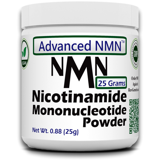 RevGenetics Advanced NMN Supplement Powder- 25 Gram Jar NAD+ Precursor for Cellular Energy & Longevity Support - Made in USA GMP-Certified lab By RevGenetics NMN25Gramsfront_food Member Products,All Products