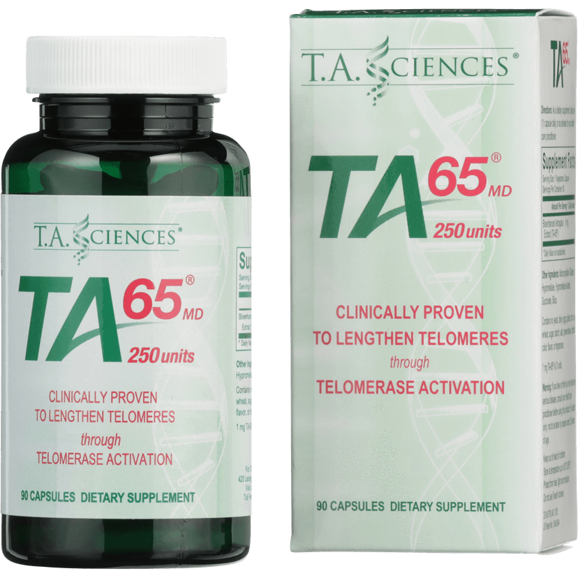 TA-65 telomerase activator 90 capsule bottle for 90-day telomere lengthening and anti-aging support