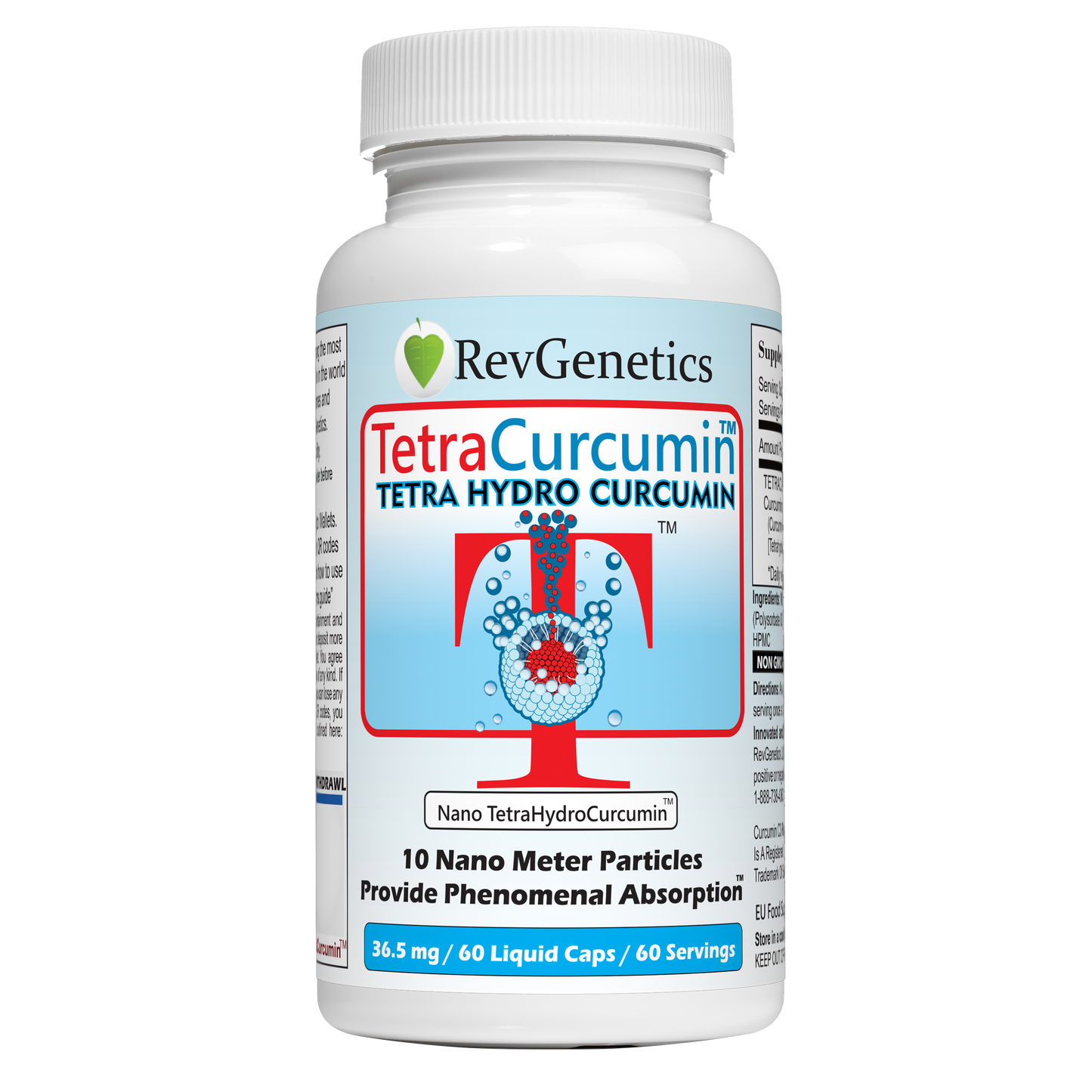 RevGenetics HarmonyMeno: Menopause Energy Bundle - NAD 1000, Spermidine, TetraCurcumin TetraCurcumin-front Member Products,All Products