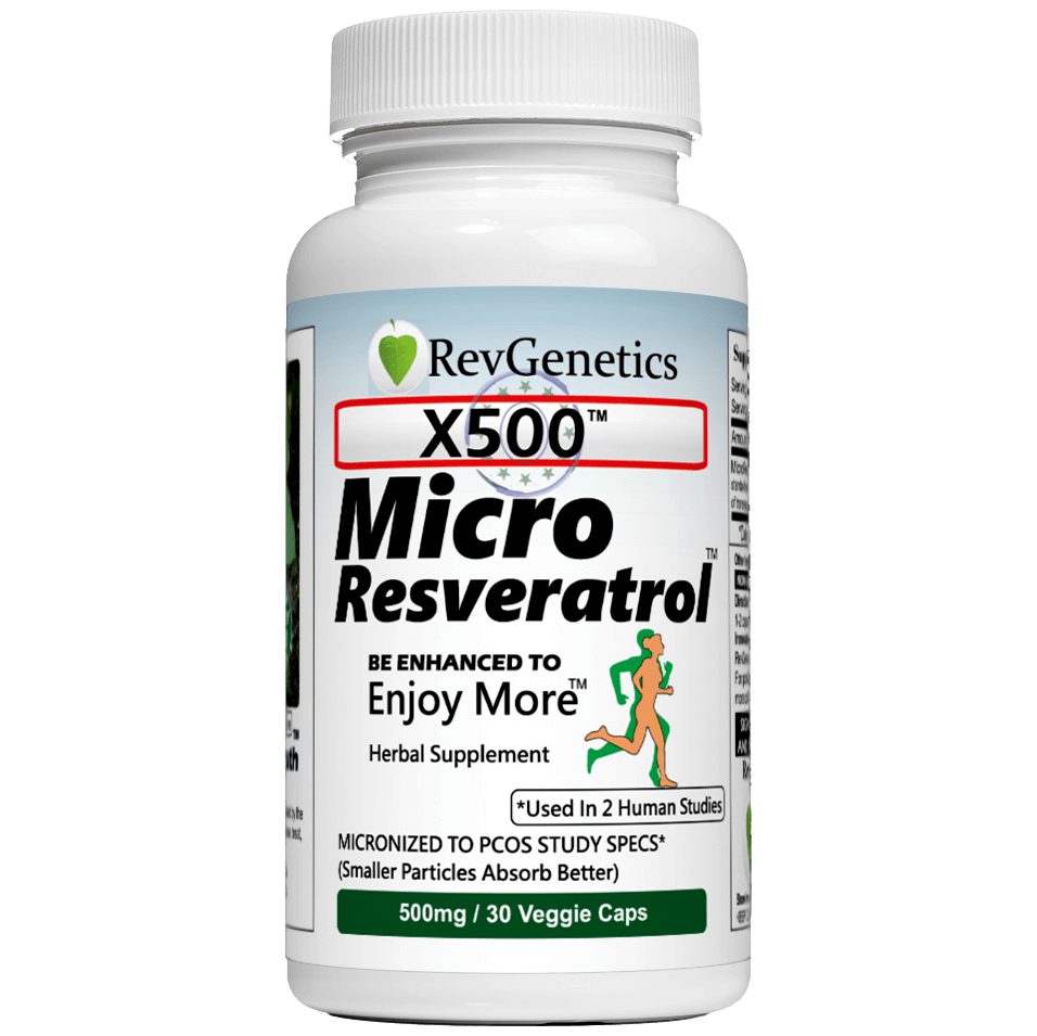 RevGenetics X500 -GMP Lab Certified Best Pure Resveratrol Supplement - 500mg Micronized Trans-Resveratrol for Anti-Aging, sirtuins, 3rd party lab assured - By RevGenetics f_1__X500_2c9aa50a-c35b-4ab8-af2b-70e3f9c0cc40 Member Products,All Products