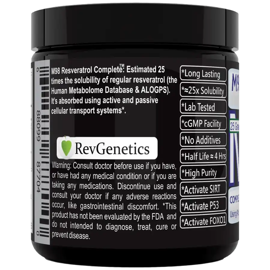 RevGenetics M98 Resveratrol Complete: Better Than Super Micronized m-98-lx_1024x1024_2x-opt Member Products,All Products