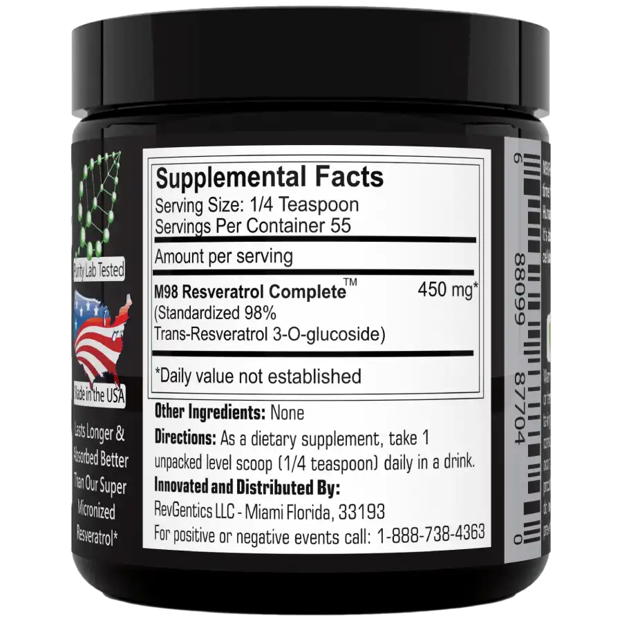 RevGenetics M98 Resveratrol Complete: Better Than Super Micronized m-98-rx_1024x1024_2x-opt Member Products,All Products